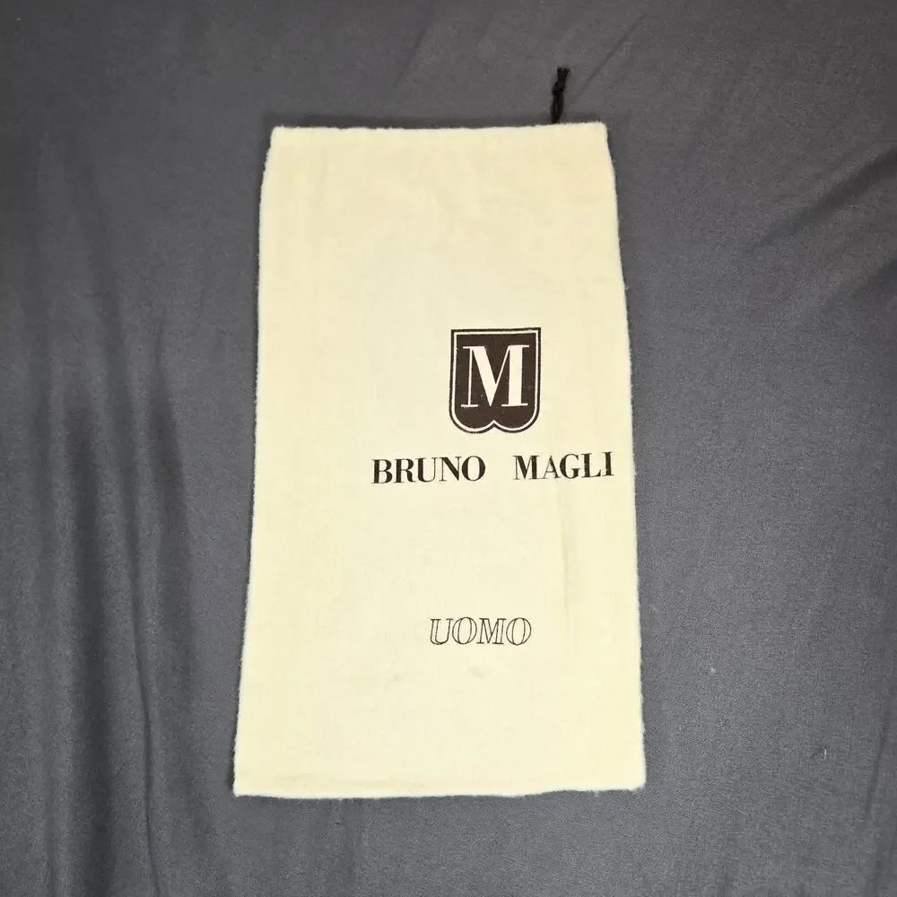 Bruno Magli Uomo Shoe Dust Bag Cream Soft Flannel Drawstring Pouch 14x8
